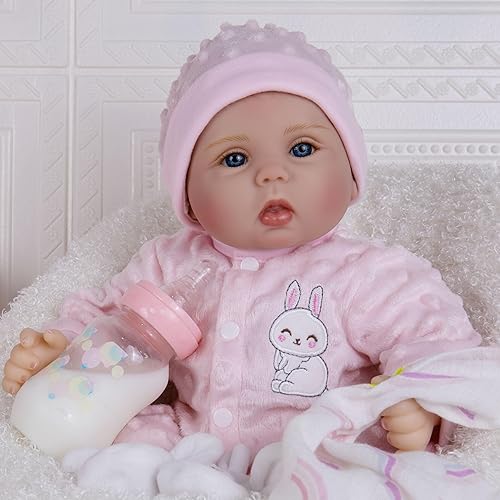 Miniatura 8 de Milidool Muñecas de bebé Reborn de 18 pulgadas, muñeca realista de bebé recién nacido, muñecas de silicona de aspecto real, con accesorios completos