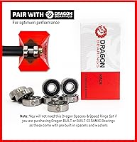 Vista 4 de Fireball Dragon - Juego de arandelas de precisión para patineta y camión, 16 anillos de velocidad para patinetas y longboards