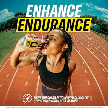 C4 Performance Energy Drink, Hawaiian Pineapple Popsicle, Zero Sugar Carbonated Preworkout Energy, 200mg Caffeine with Beta Alanine, 16 Fl Oz (Pack of 24)