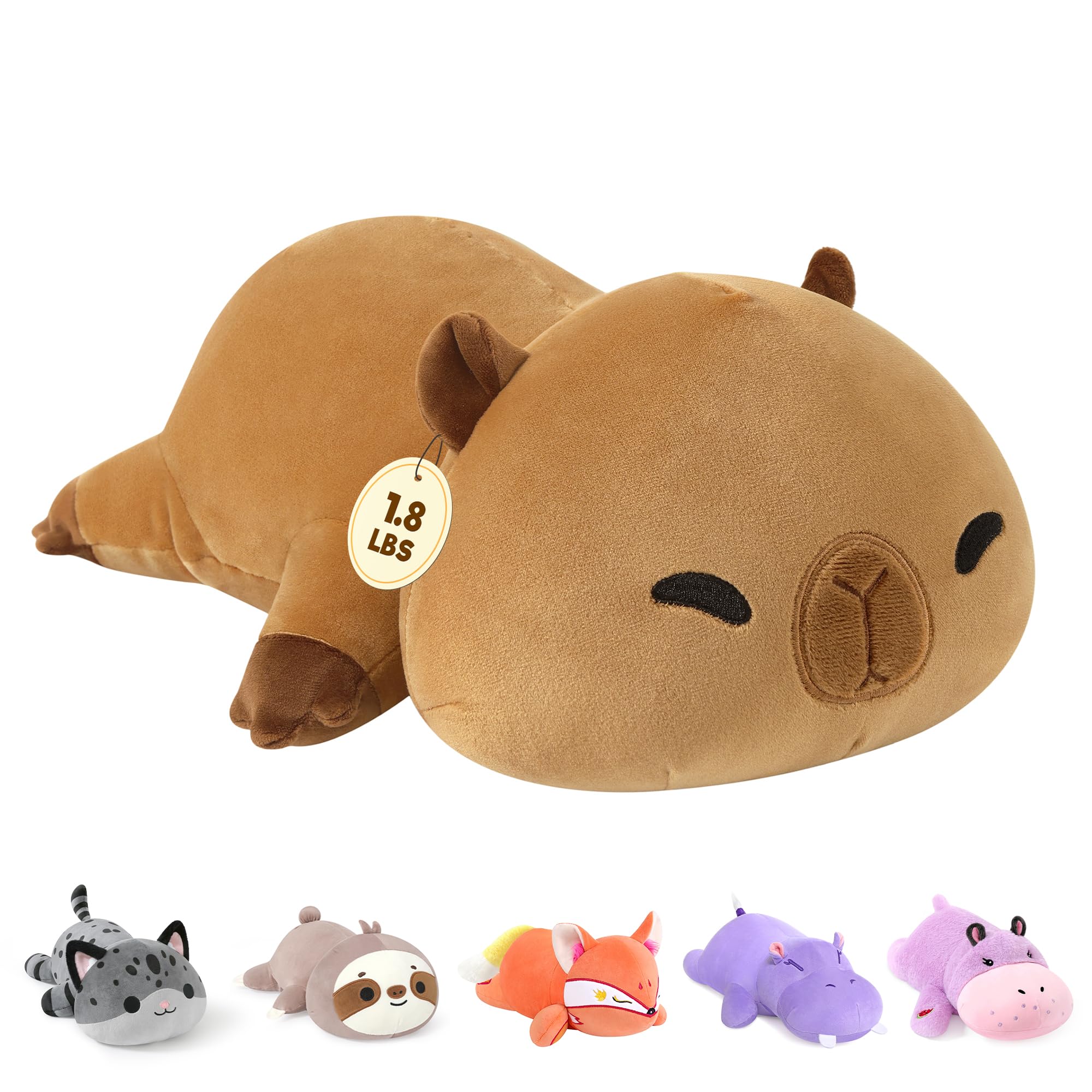 Photo 1 of *** SPLIT STICH ****Onsoyours Original 13.8"|1.8 Pound Weighted Stuffed Animals, Cute Weighted Positive Capybara Plush Pillow Toy Soft Weighted Capybara Plushies Gift for Kids Adults