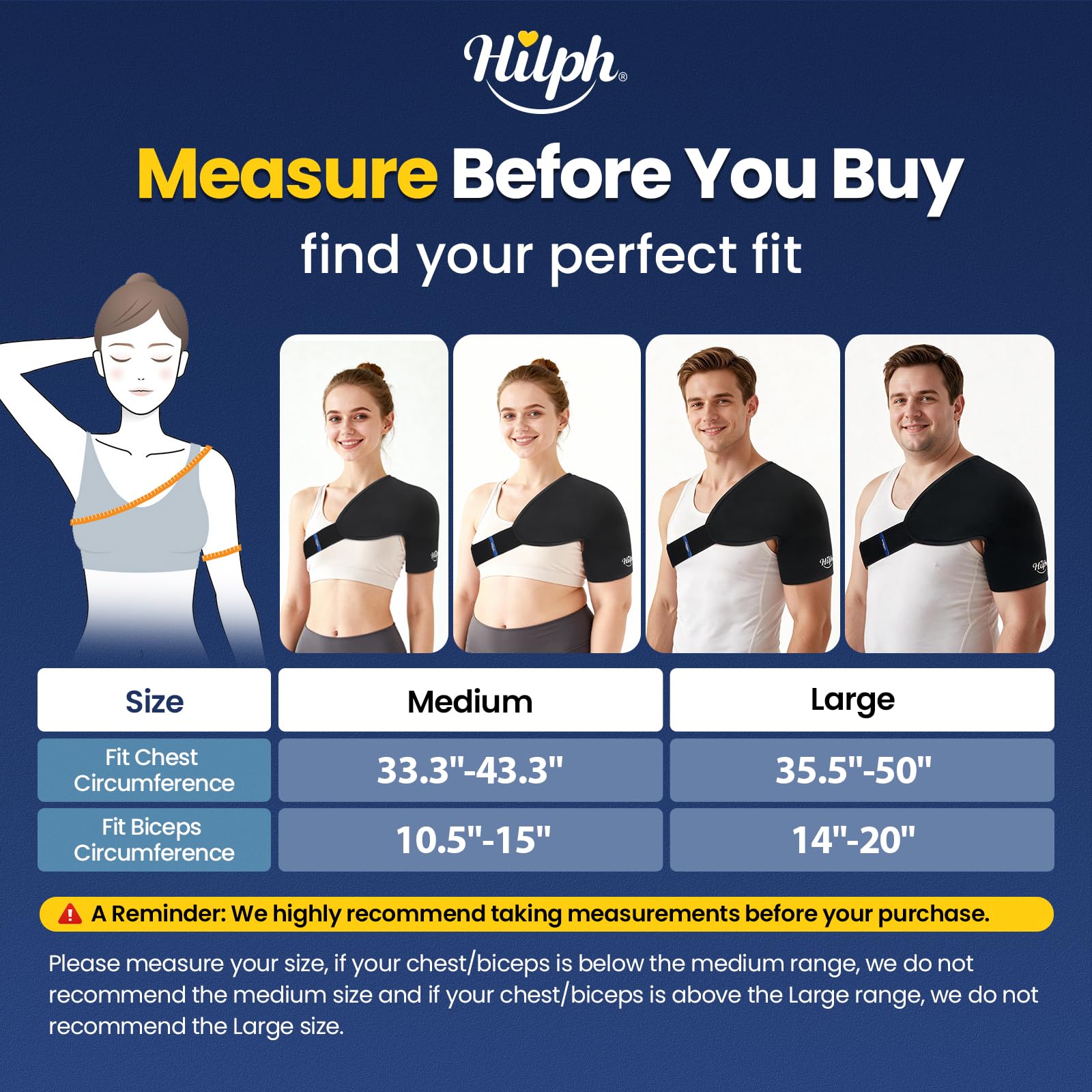 Hilph Manchette rafraîchissante pour épaule - Flexible - Avec fermeture Velcro - Pour coiffe des rotateurs, tendinite, douleurs aux épaules, récupération postopératoire, taille L