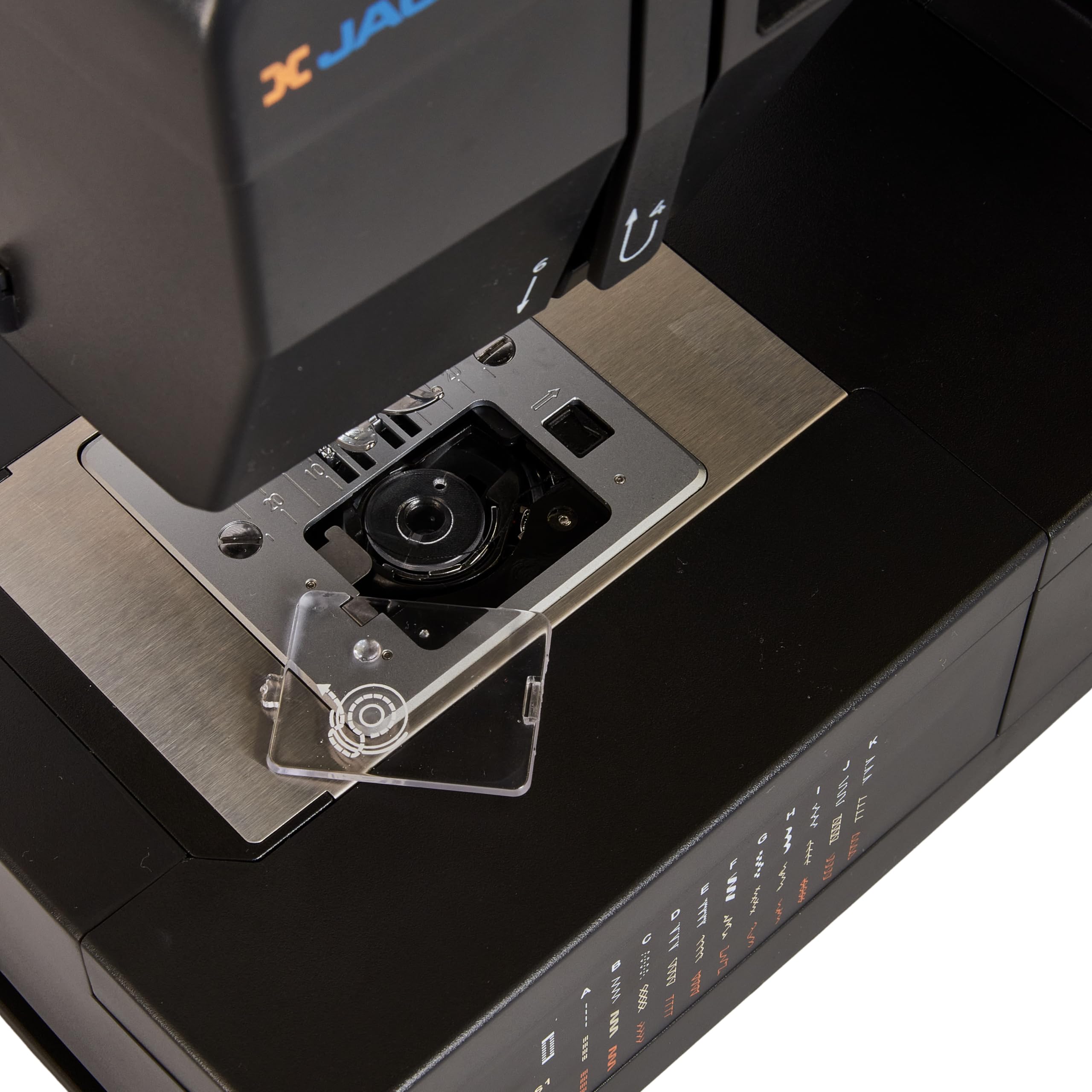 Jaguar SJ-34E Macchina per Cucire Robusta Super Jeans | 34 Punti | Elettronica | Tavolo di Estensione | Infila-Ago Automatico | Spolina a Inserimento | Motore Servo | LED | Braccio Libero | Per Tessut