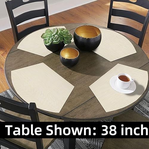 Miniatura 182 de SHACOS - Manteles individuales de PVC para mesas redondas, manteles individuales con curvatura, antideslizantes, resistentes al calor, de vinilo,