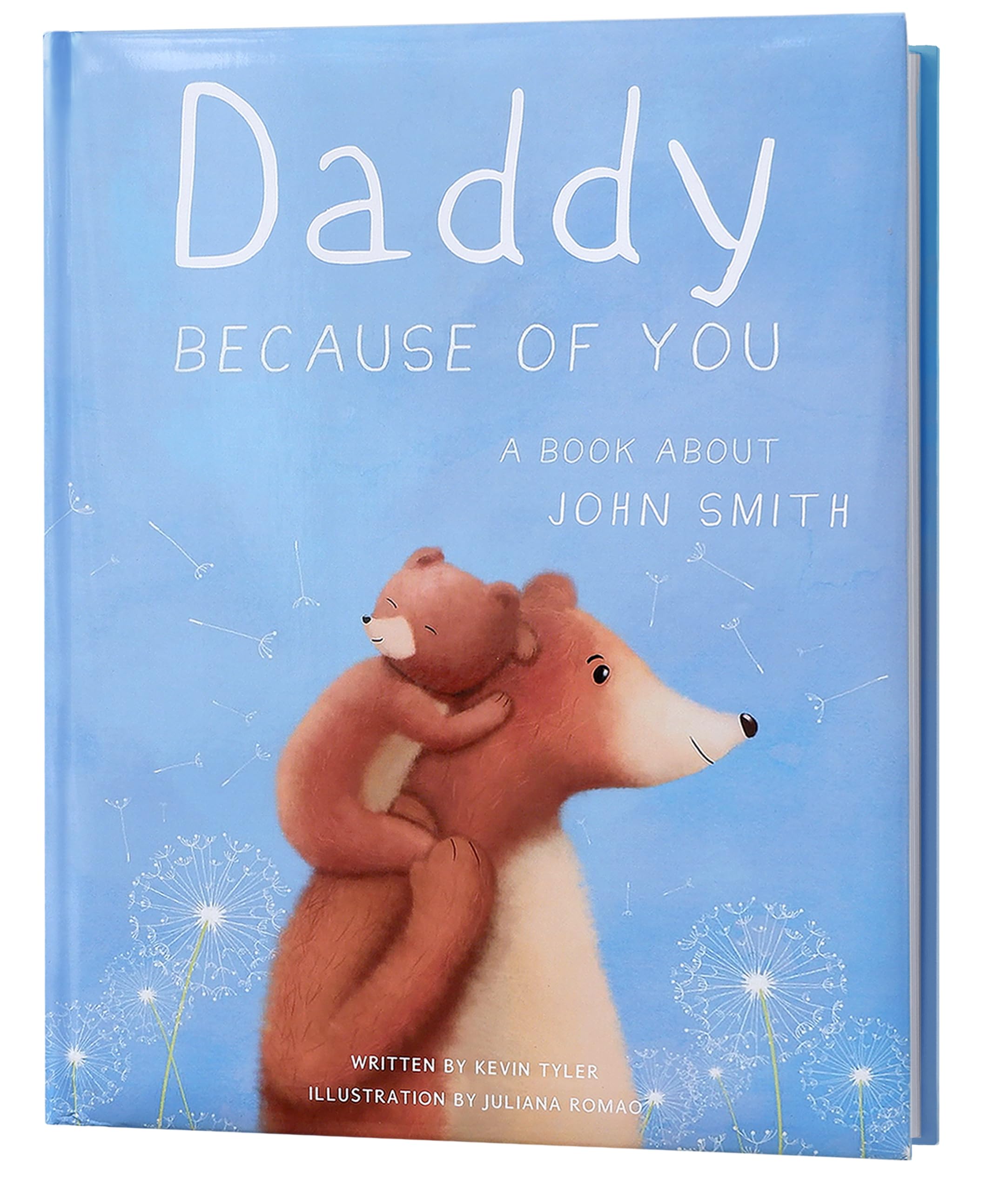Personalised Dad Book – Daddy Because of You – Custom Father’s Day Gift from Kids for Dad or Grandad, Personalised Keepsake Gift