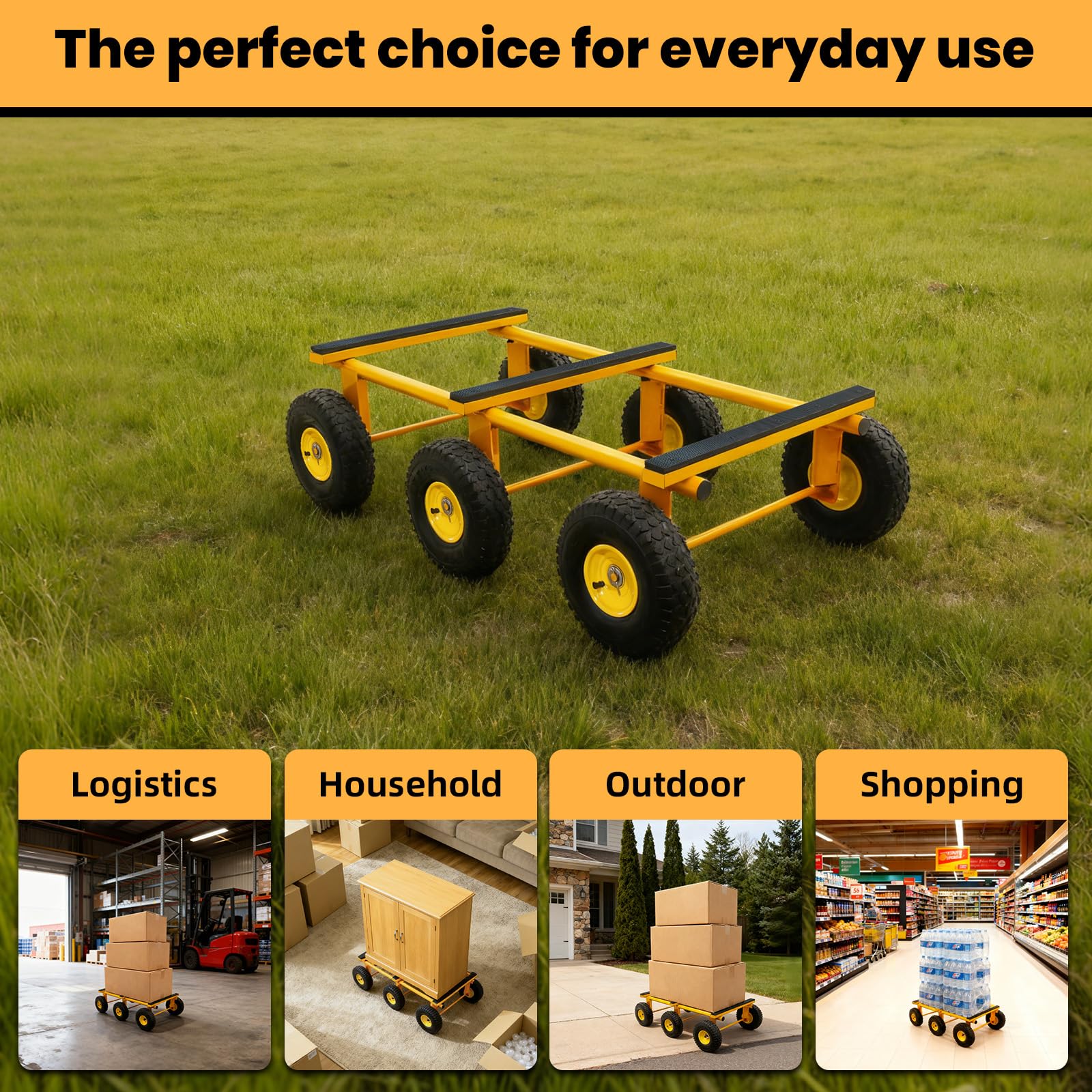 Heavy Duty 6 Wheel Dolly - 1300 lbs Capacity -7 Heavy Duty 6 Wheel Dolly - 1300 lbs Capacity -7