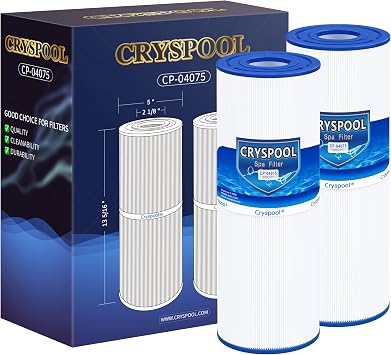 Cryspool 04075 Filter Compatible with C-4950, PRB50-IN, FC-2390, Guardian 413-212-02, J200 Series Filter, 03FIL1600, 373045, Cal Spa Hot Tub Filter, 50 Sq. Ft Spa Filter Cartridge, 2 Pack