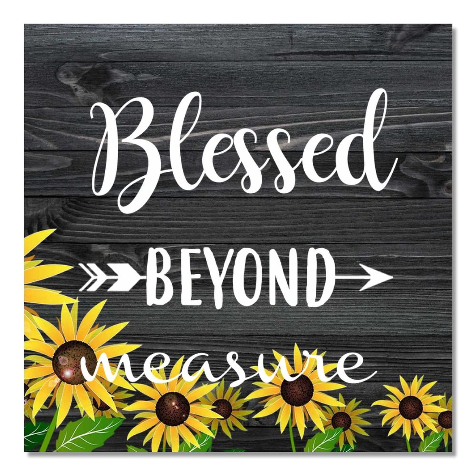 Panneau en bois tournesol Blessed cadeau maison idéal