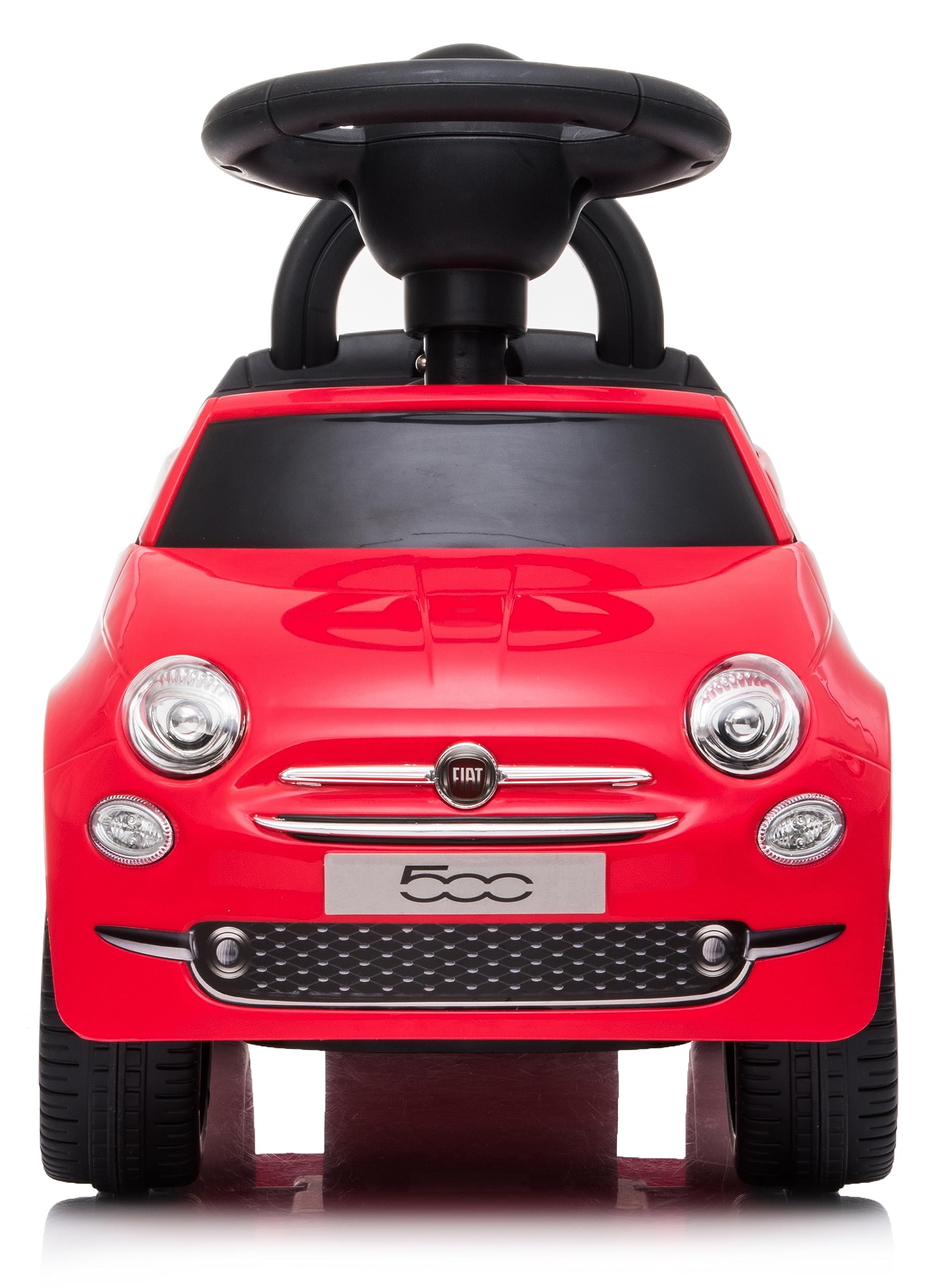 Macchinina bambino a partire dai 12 mesi di età, cavalcabile bambino, Fiat 500, auto per bambini, aiuto per imparare a camminare con suoni, Volante con clacson e suoni del motore (Rosso)