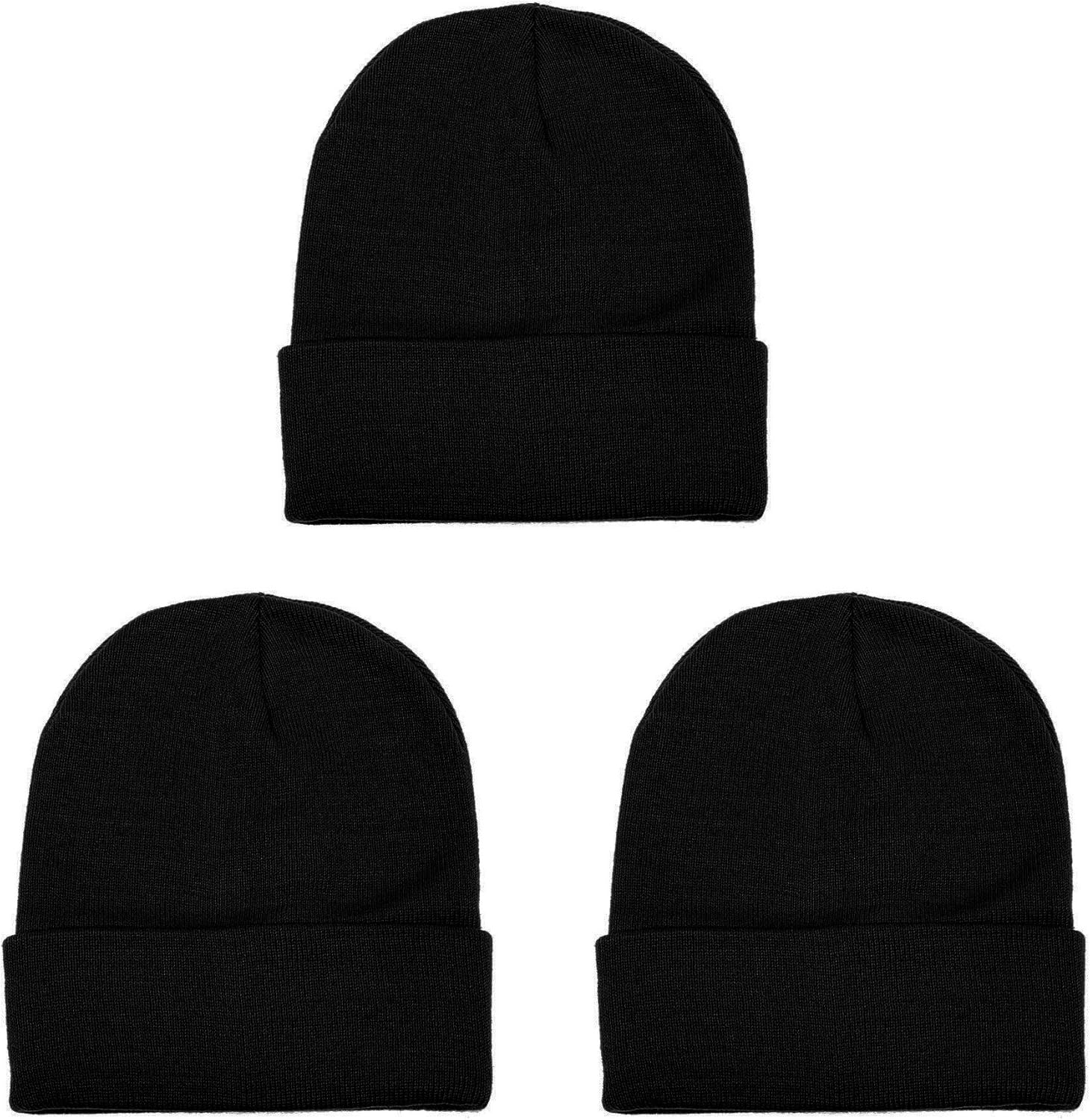 Gelante Unisex Beanie Cap Knitted Warm Solid Color and Multi-Color Multi-Packs