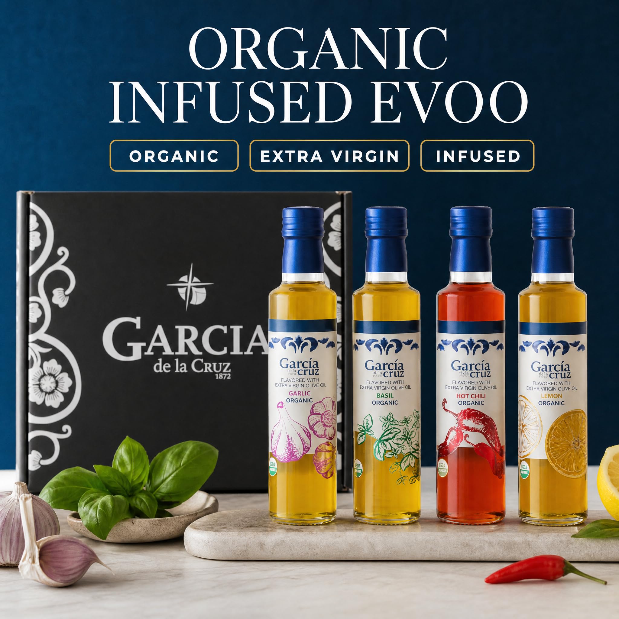 GARCÍA DE LA CRUZ Huile d'Olive Vierge Extra Biologique Aromatisée 250 ml