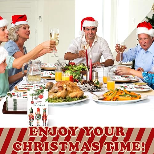 Miniatura 4 de Sinmoe 200 toallas de mano desechables de Navidad para baño, diseño de búfalo a cuadros, servilletas de papel de Navidad, decoración de Navidad,