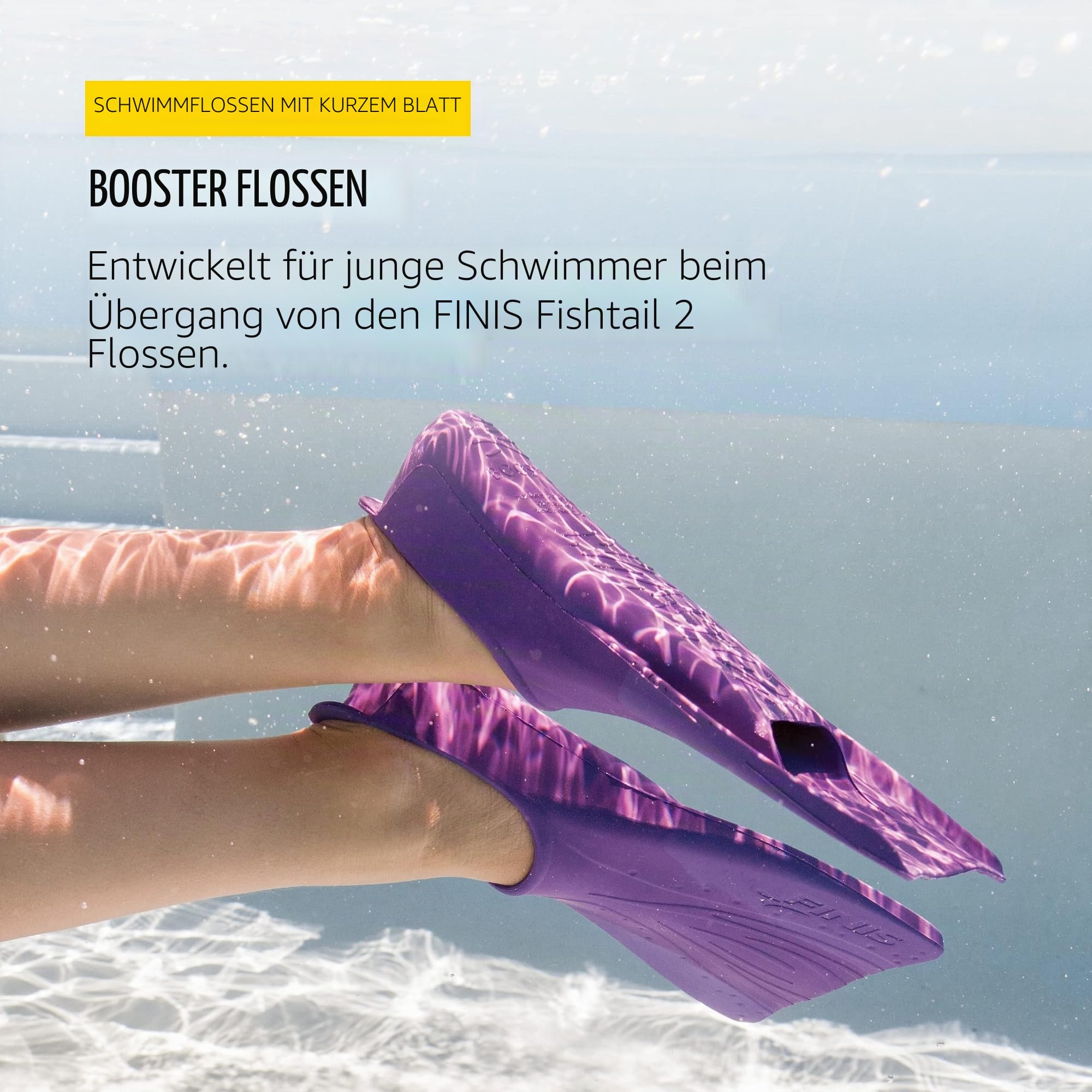 Finis Kinder Swim Fins Booster Swim Fin, Purple, 6-8, 1.05.081.00 | Techniktrainer mit offenem Zehen-Design, Komfortable Passform, Robuste Verarbeitung, Bequemer Sitz, Leichtes Design