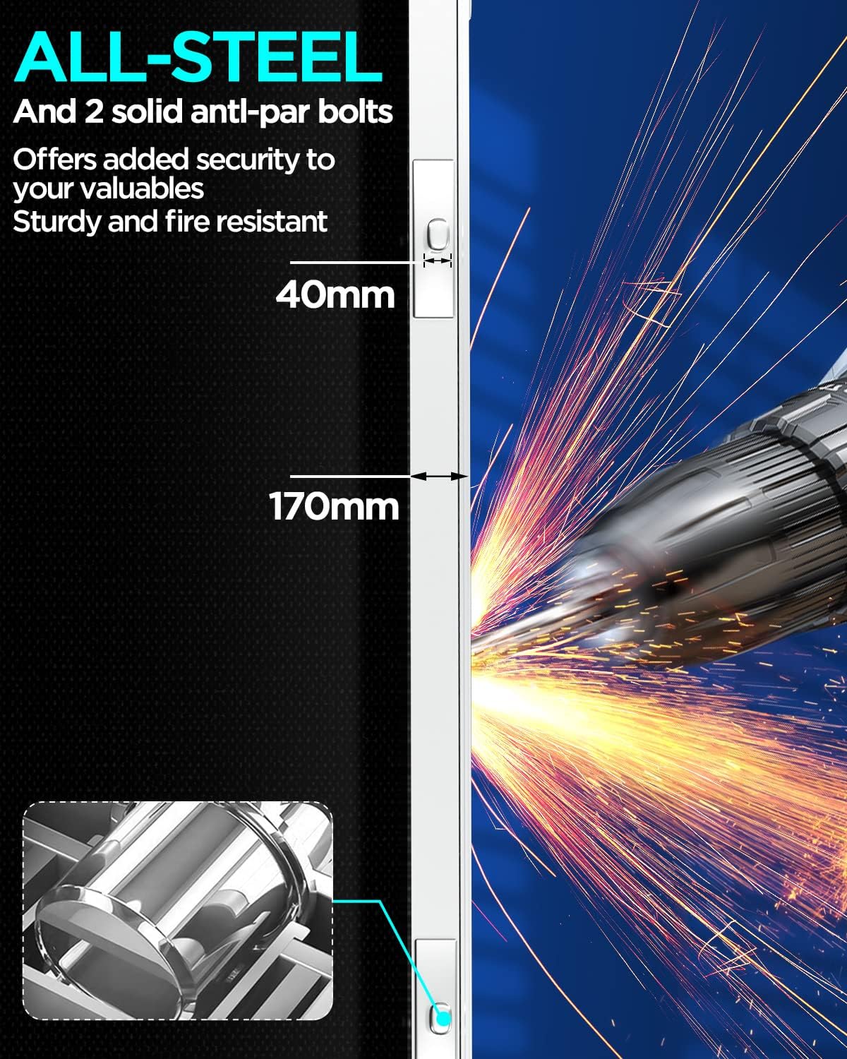 AICase Gun Safe for Pistols,Quick-Access Pistol Safe for Multiple Handguns with Biometric Fingerprint Lock/Morse Code, Smart Handgun Safe Gun Lock Box for Home Bedside Nightstand Car_1