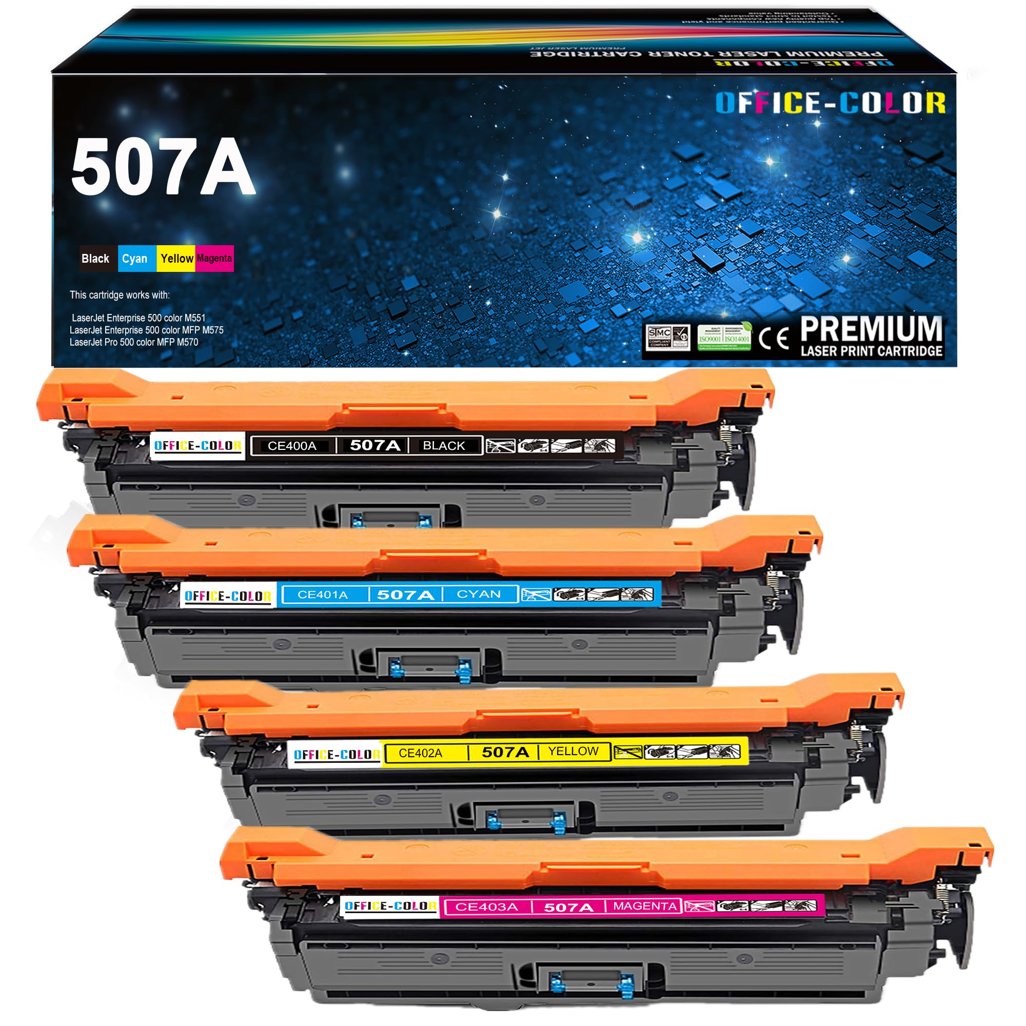 Hp Laserjet 500 Color M551 Toner Wechseln Amazon.com: 507A Toner Cartridges Set Works with HP Laserjet Enterprise