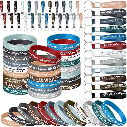 Bible Verses Bracelets Bulk Scripture Silicone Religious Bracelets Motivational Quote