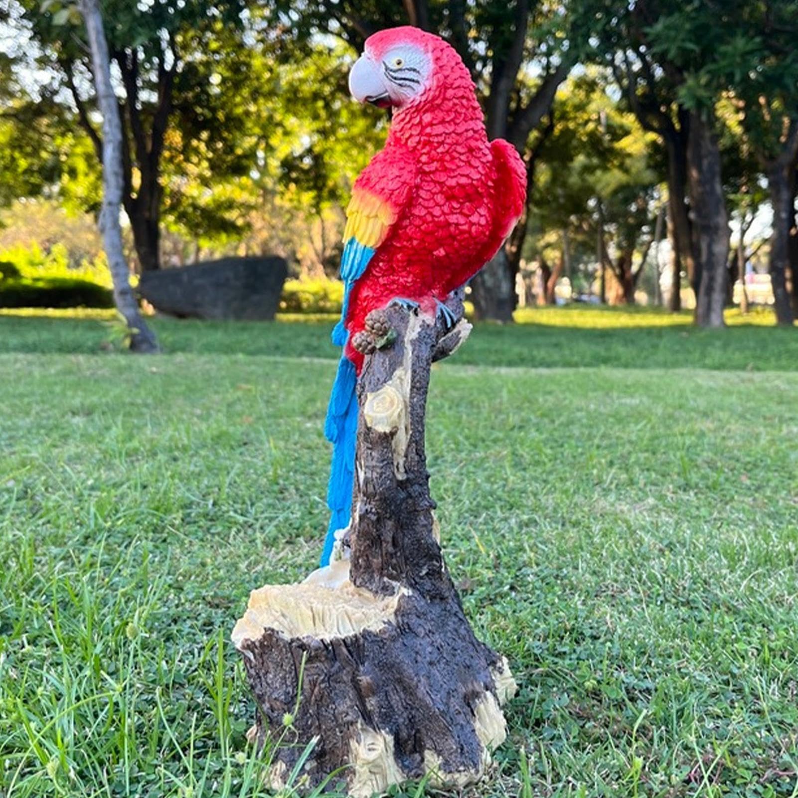 Figurine di pappagallo in resina, Decorazione della statua del pappagallo, Figurine di uccelli all'aperto, Decorazione del pappagallo all'aperto, Ornamento del giardino del pappagallo,