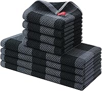 Vista 20 de Homaxy - Juego de toallas y paños de cocina, 12 x 12 y 13 x 28 pulgadas, juego de 8 toallas de cocina de 100% algodón, de punto gofre, a cuadros