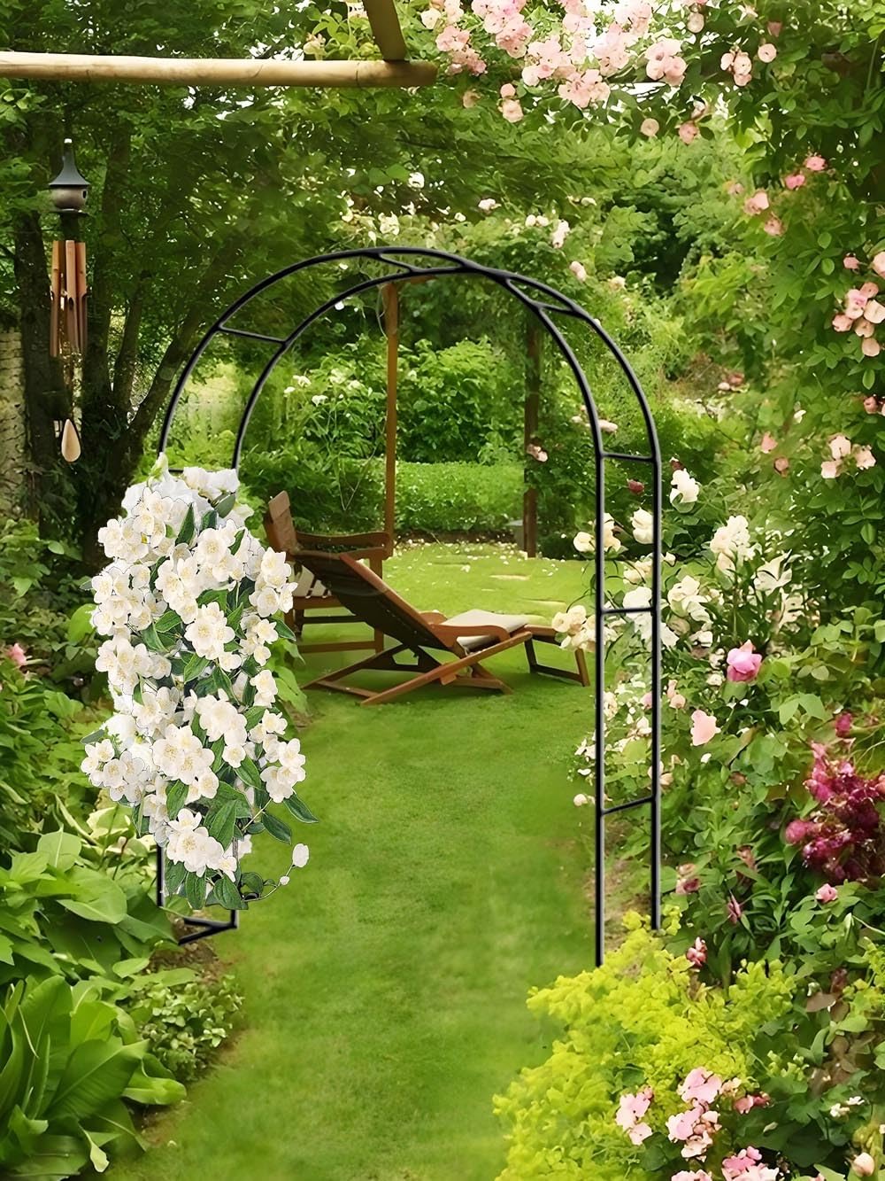 Arche pour rosiers grimpants et treillis déco de terrasse 250cm
