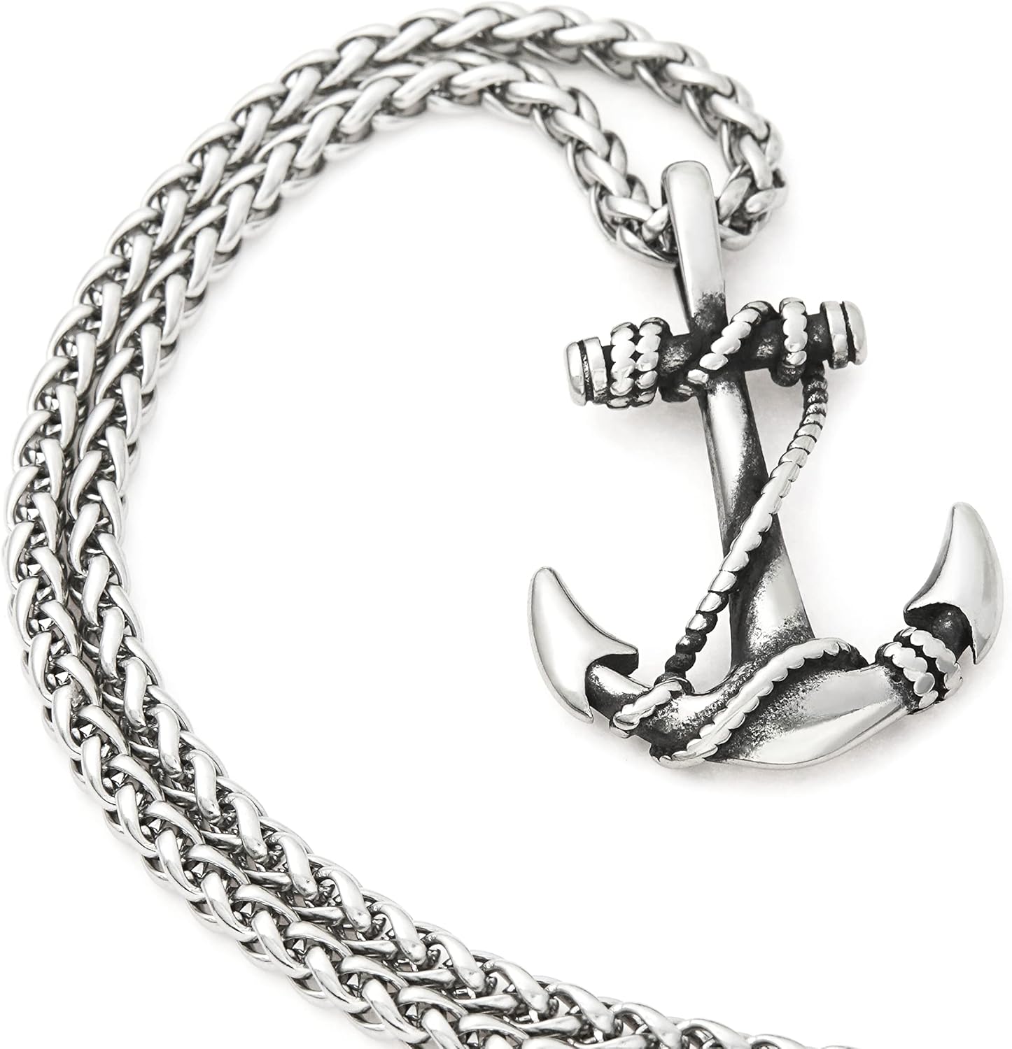 Nautical Rope And Anchor Necklace Stainless Steel Pendant Keel Chain Anchor Jewelry Accessory Men Women - Image 3