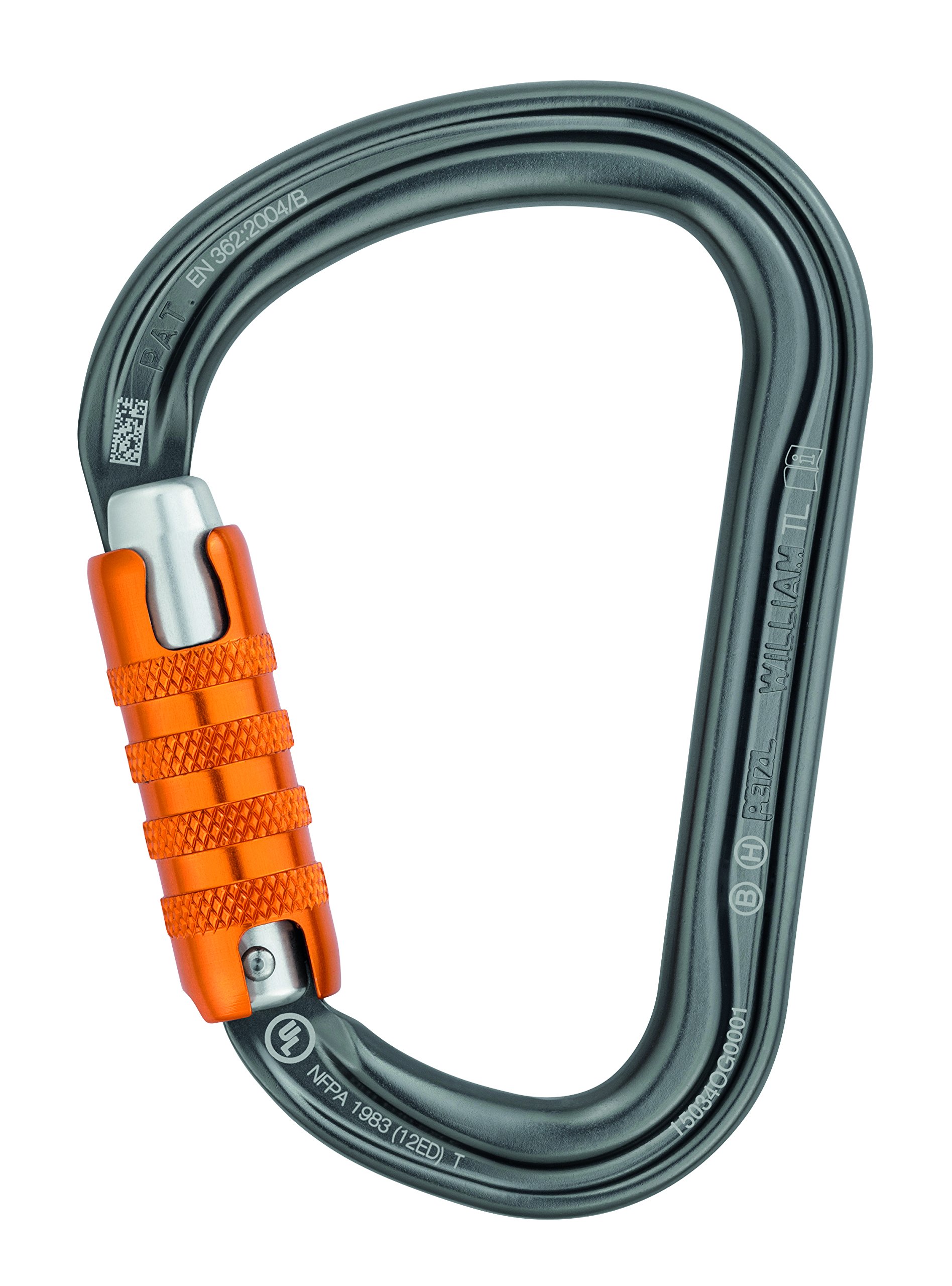 Petzl M36A TL WILLIAM Asymmetrical Large Capacity Aluminium Carabiner, Size: Triact-Lock, Grey