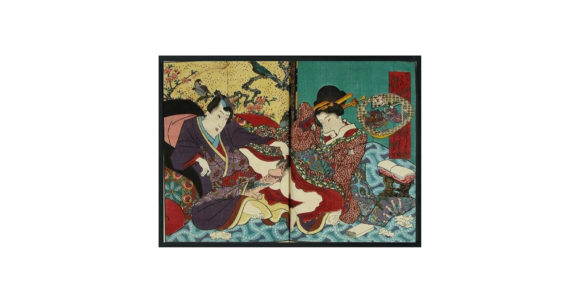 倭文庫27・28 應賀作・國貞画 巻物 約17×640cm Kitagawa