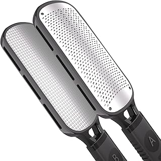 Antonki Foot File for Dead Skin, Double Sided Callus Remover for Feet, Metal Foot Scrubber for Cracked Heel, Professional Foot Scraper Rasp Pedicure Tool to Remove Hard Skin - 2 in 1 Foot File