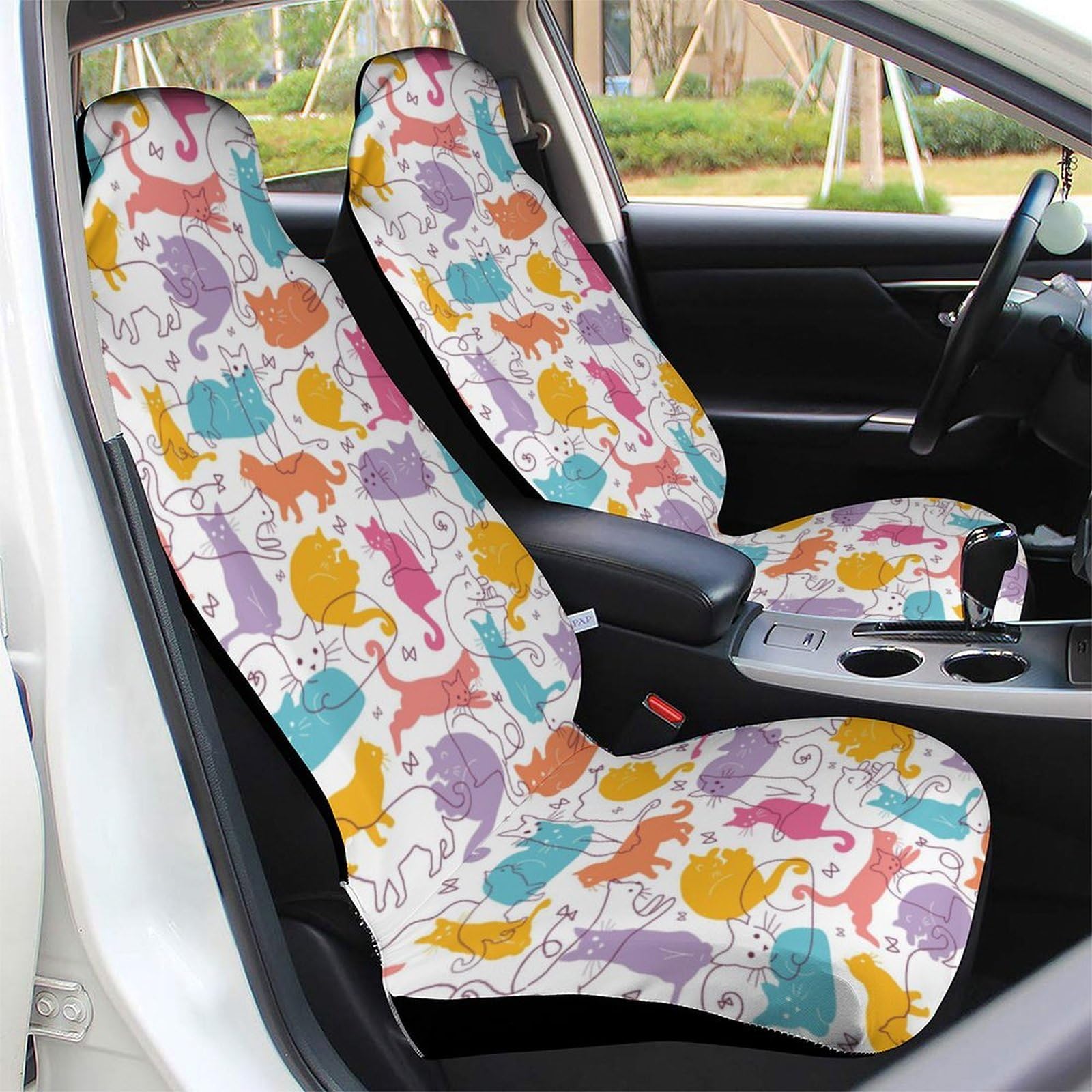 Autobezug Sitze vorne, Faden Katze Katze Autositzbezug, Universal Autositzschoner