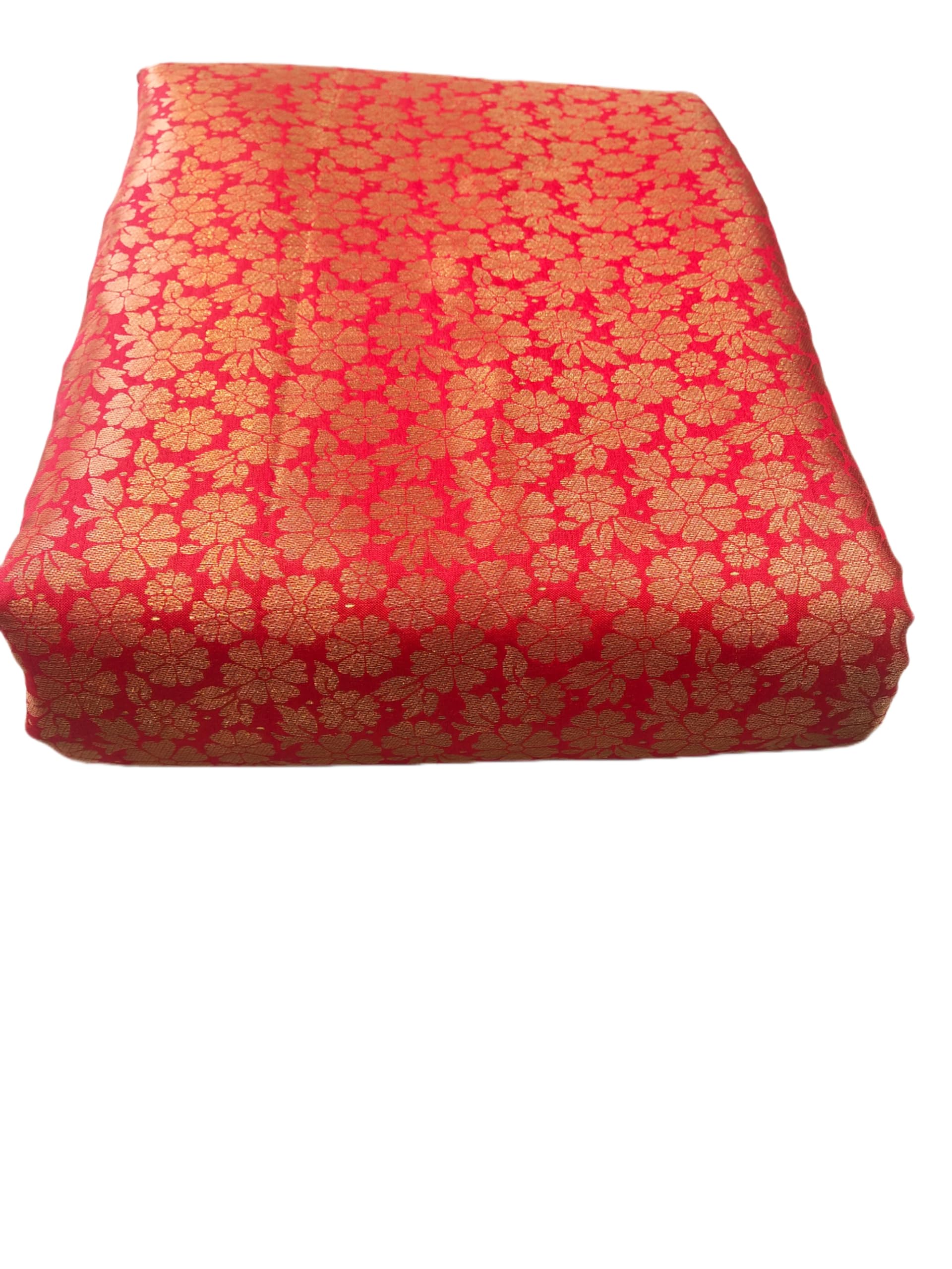 Brocade Silk Blouse Piece 1 Meter – Leaf & Flower Pattern Designer Fabric for Blouse/Choli | Ethnic Material for Women | Ideal Return Gift blouse piece-image-36