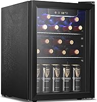 Antarctic Star 68-Can Beverage Refrigerator Cooler, 1.7 Cu Ft Mini Fridge with Glass Door & Adjustable Temp 40-61°F for Beer, Wine, Drinks