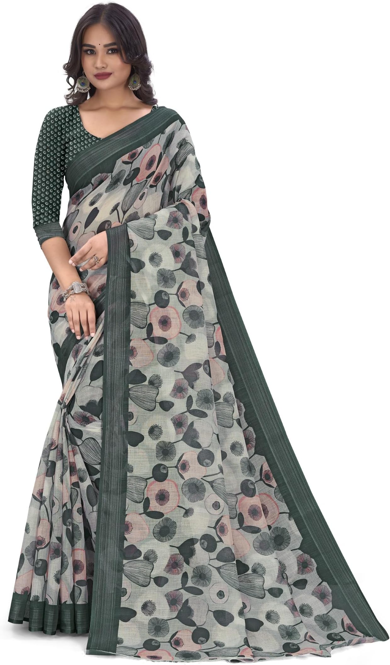 C J EnterpriseWomen's Jacquard Silk Banarasi Kanjivaram Style Saree