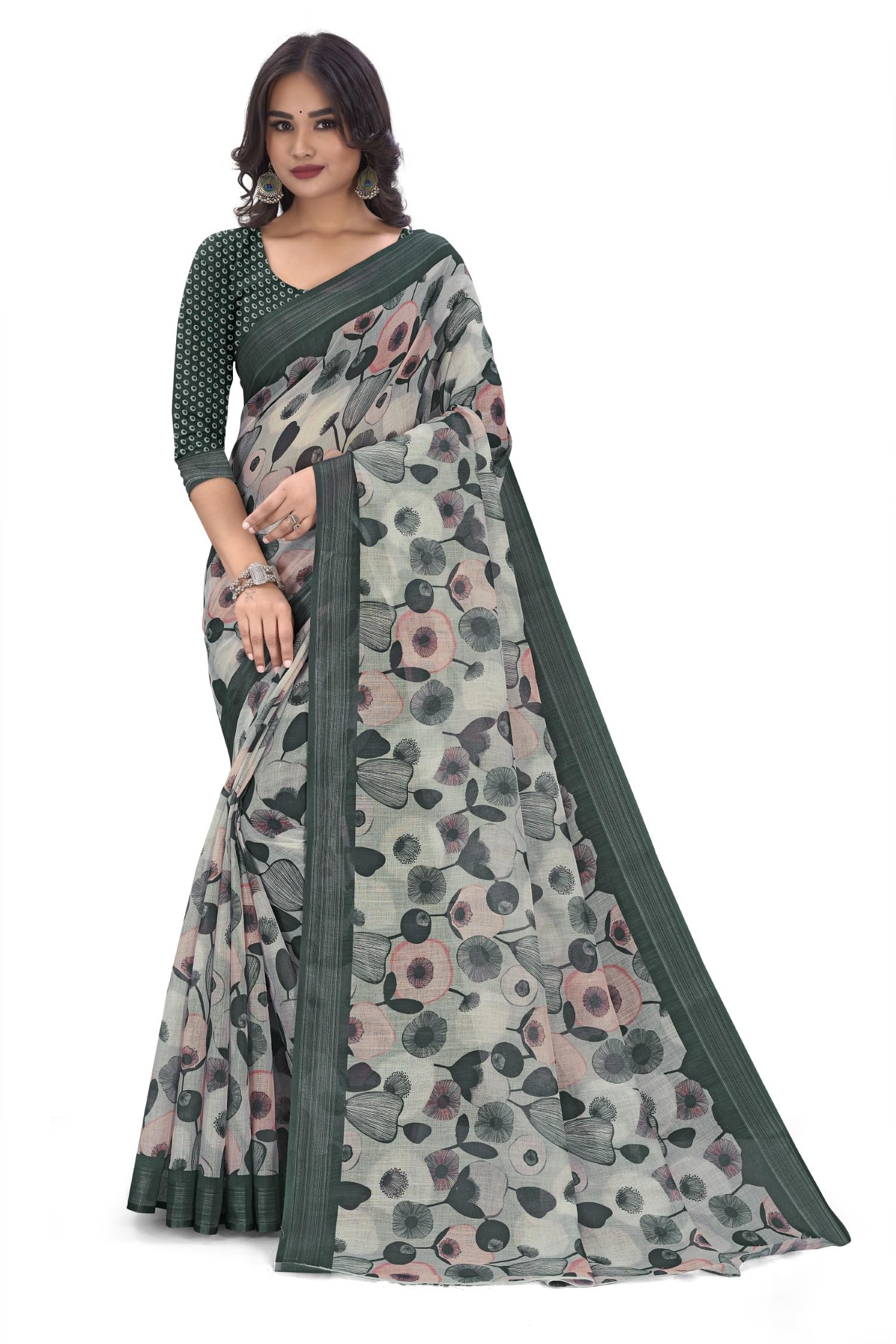 C J EnterpriseWomen's Jacquard Silk Banarasi Kanjivaram Style Saree