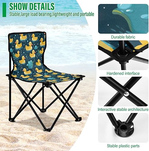 Miniatura 5 de Al aire libre plegable lindo pato amarillo camping sillas para adultos silla de camping portátil silla de césped ligero 202a5106