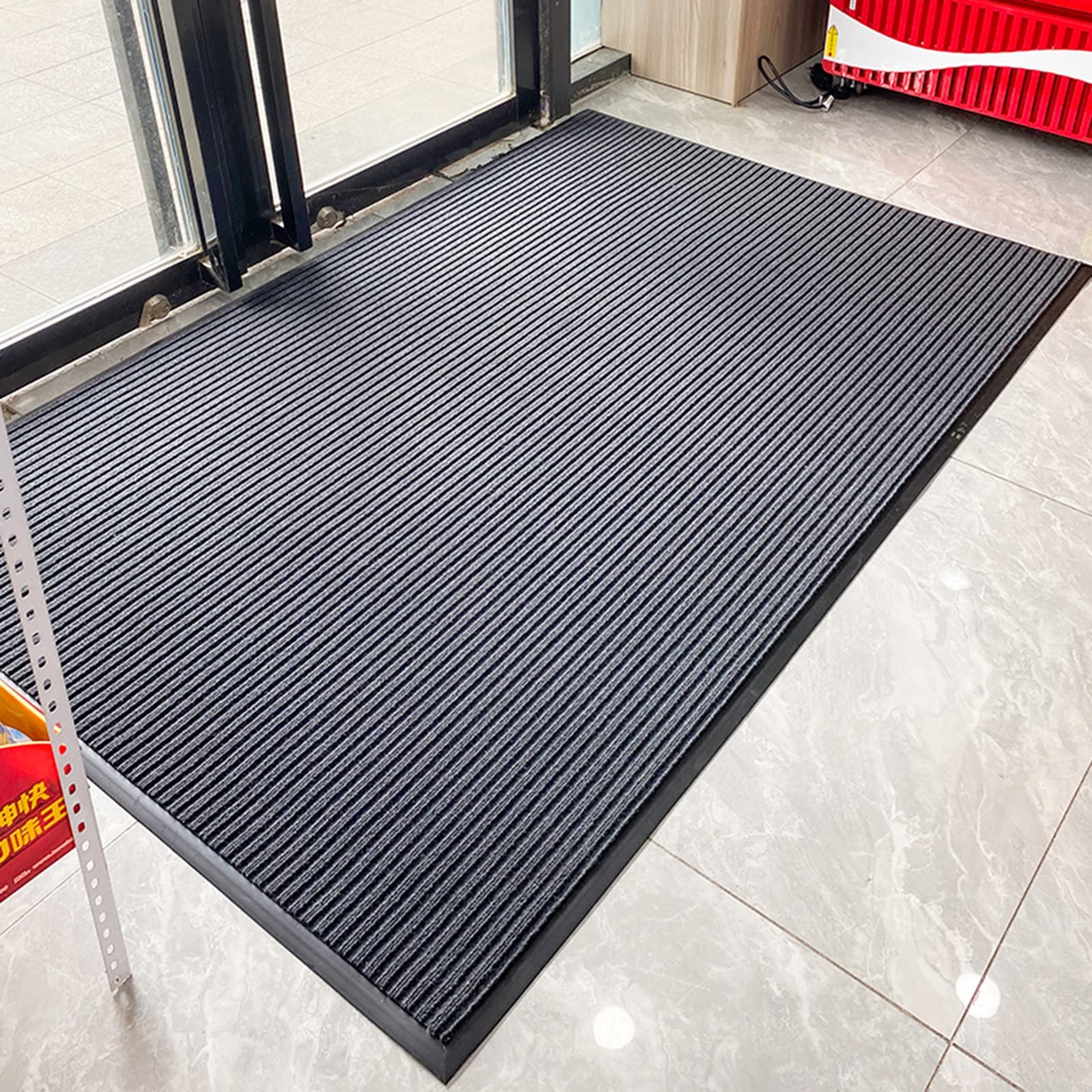 Tapis de bienvenue en caoutchouc antidérapant pour entrée intérieure