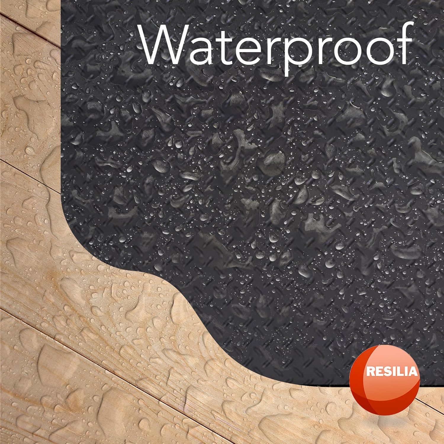 RESILIA Large Under Grill Mat – Heavy Duty, Reusable Outdoor Floor Protector Mats for Deck, Patio, & Garage – 72 Inch x 48 Inch with 12 Inch Splatter Protection Lip, Black Diamond Plate, Made in USA - Image 5