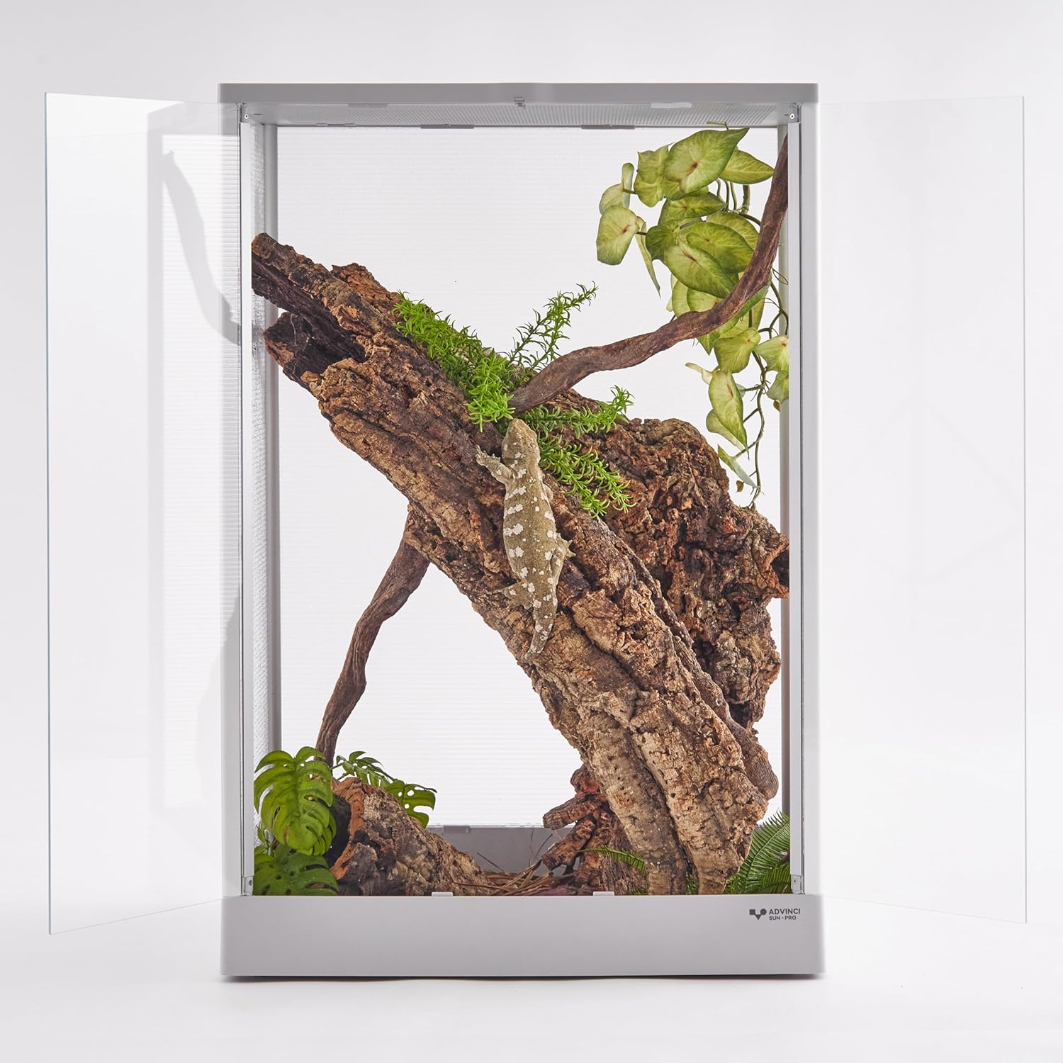 Reptile Terrarium 64 Gallon, Front Opening Enclosure 24"x18"x35", Waterproof Base, Ventilated Top, Stackable Habitat for Crested Gecko, Gargoyle Gecko, Tree Frog