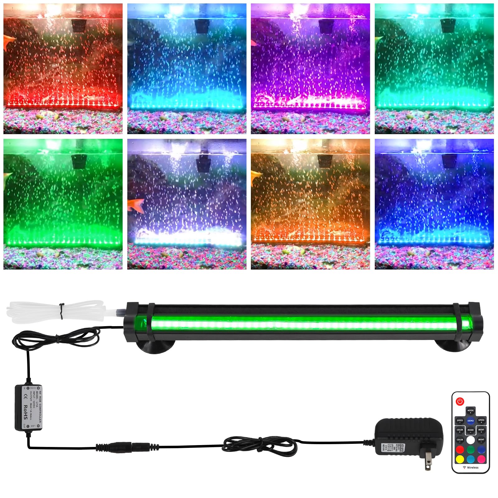 LED Fish Tank Aquarium Light: Waterproof Submersible 12 inch/30cm Fish Tank Light with Remote Controller/Dimming - Image 2