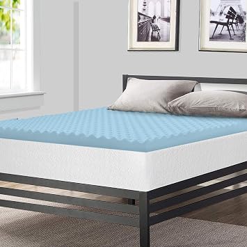 Treaton 2-inch Soft Foam Toppers with Convoluted Egg Shell Design | Extends Mattress Topper Life, Provides Proper Back Support and Relieves Pain, Improves Better Posture, Twin, White