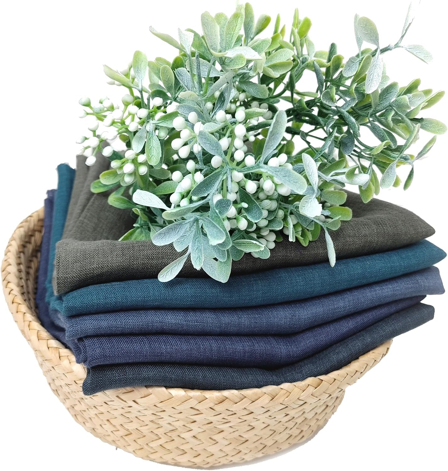 100% Linen Vintage Dyed Delave Fabric – Fine 21s Yarn, Pre-Washed, Light Weight 7119 6722 6202 6372 6782 Navy(Dark)