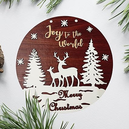 Solobolo Christmas Decorations Items | Merry Christmas Wall Decor Items for Indoor and Outdoor |Xmas Decoration Item for Home |Door Decoration Items |Christmas Wreath | Size 8 INCH