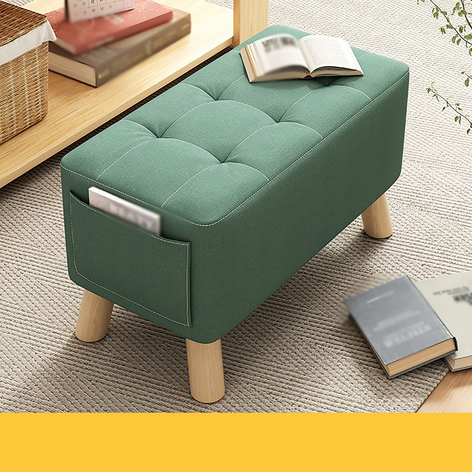 Chaise pouf en tissu de lin parfaite pour l'entrée ou la chambre D