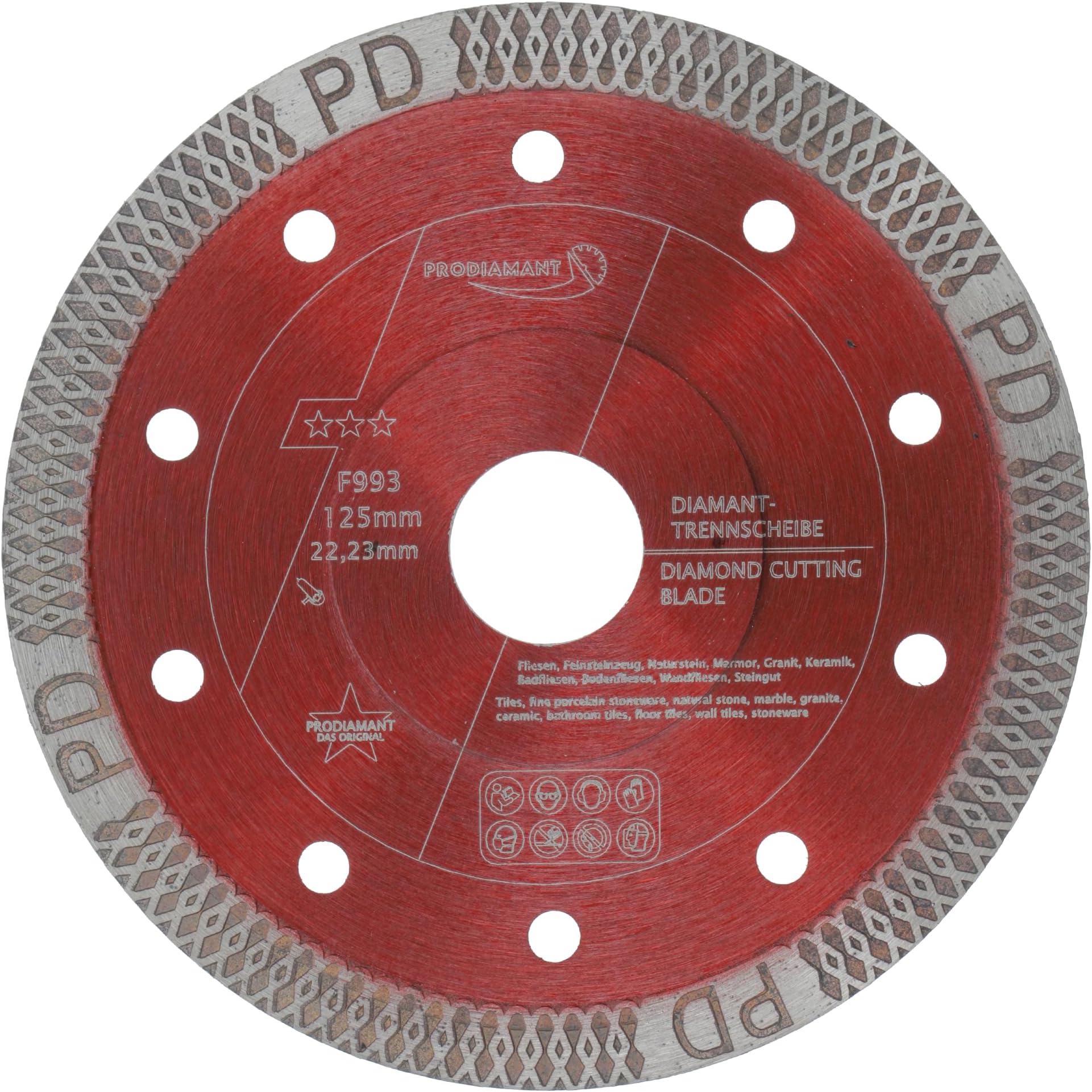 Diamond Tile Cutting Disc 5" [125MMx22.23MM] – Cutting Disc for Tiles, Porcelain Stoneware, Marble & Natural Stone – Ultra-Thin Diamond Blade – Fits M14 Angle Grinders