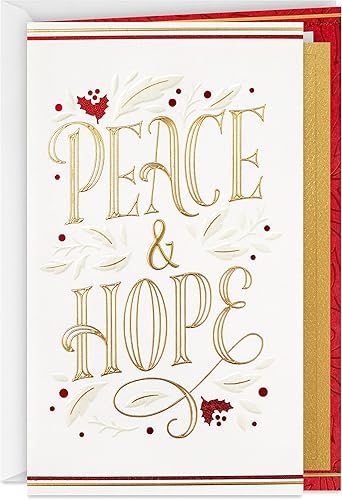 Hallmark Elegante tarjeta de Navidad (Peace & Hope)