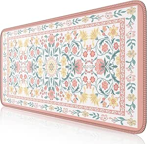 Large Autumn Forest Desk Mat - 35.4x15.7 Inch Stitched Edge Mouse Pad For Office & Gaming