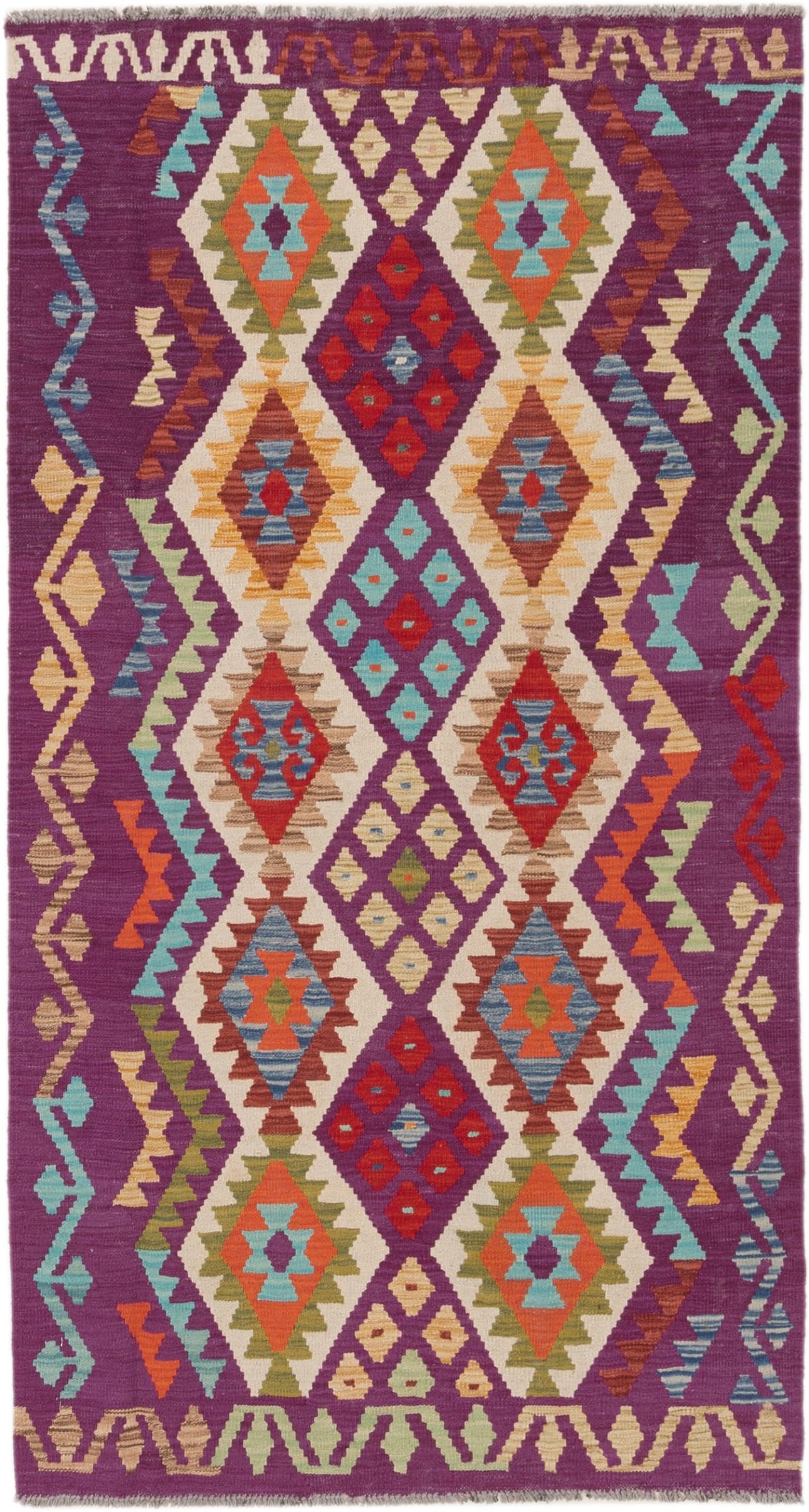 Tapis d'orient en laine kilim afghan pour isoler du froid les sols longs