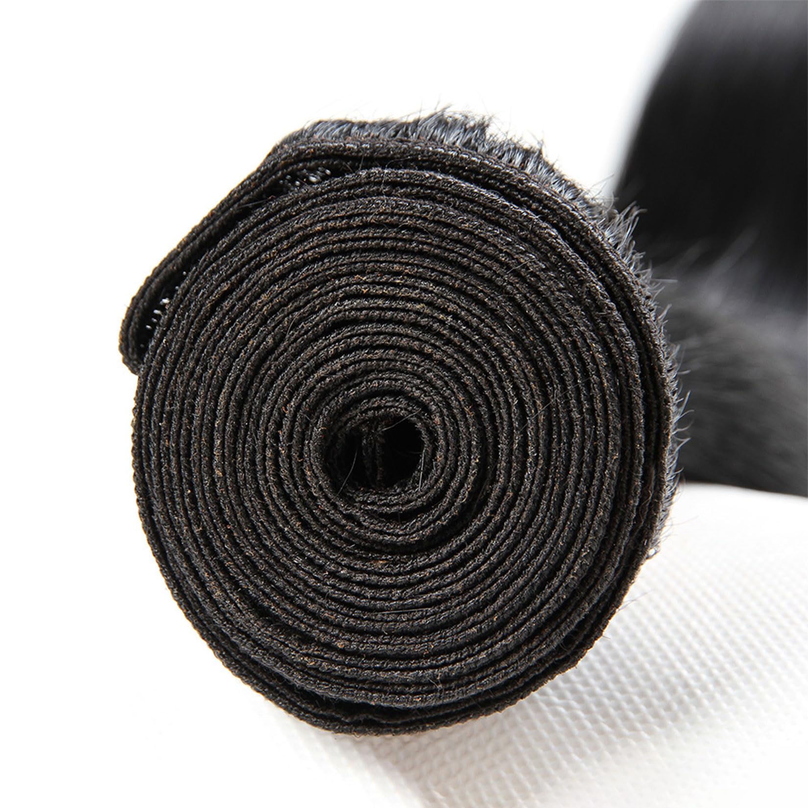 Extension di Capelli Lisci a Tenda in Capelli Umani per Donne Nere, 3 Pacchi di Capelli Umani 100% Vergini Brasiliani Non Trattati per Intrecci Veloci, Nero Naturale,24 26 28