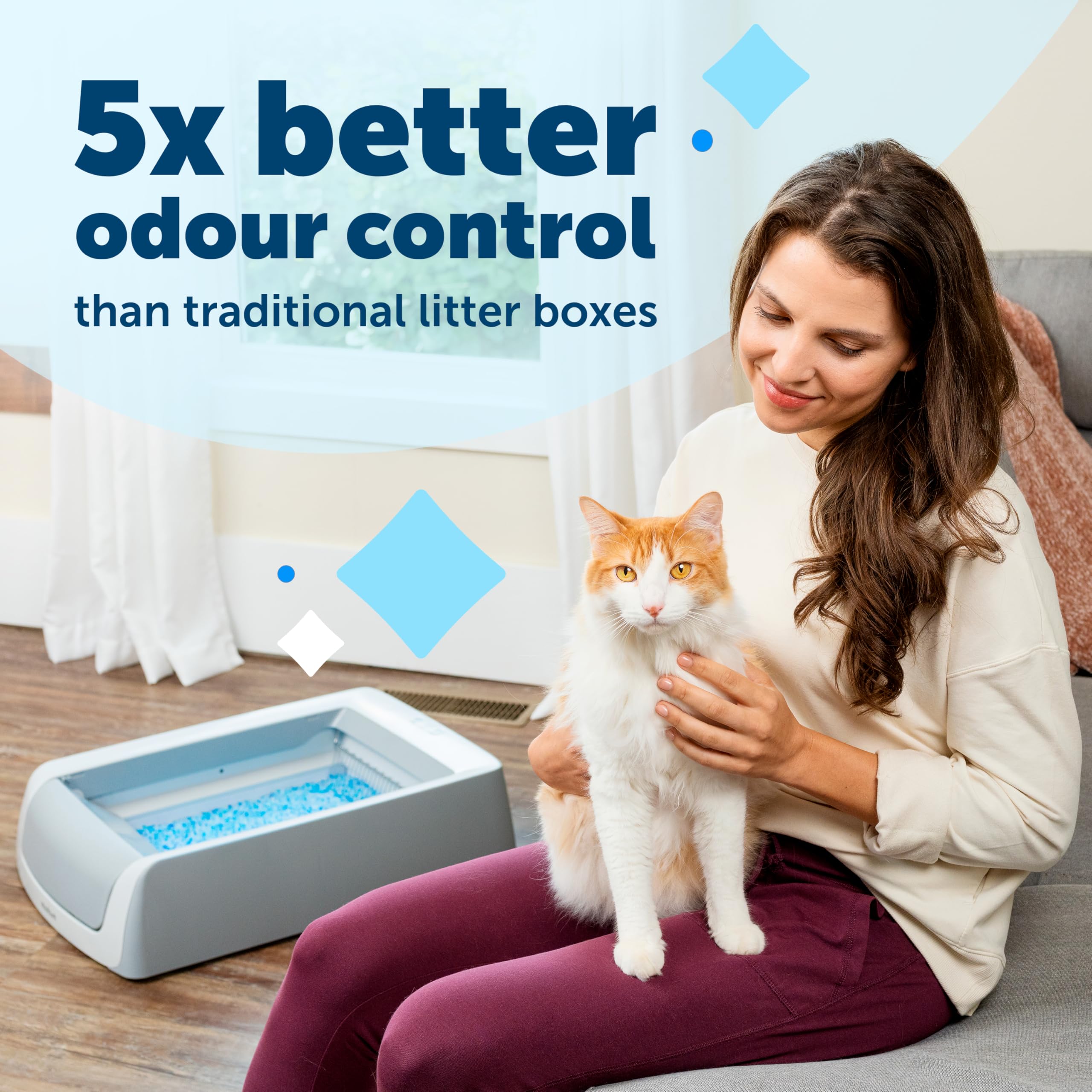 PetSafe ScoopFree Samoczyszcząca Kuweta, Druga Generacja | Bez Dźwigania, Doskonałe Kontrolowanie Zapachów, Monitorowanie Zdrowia