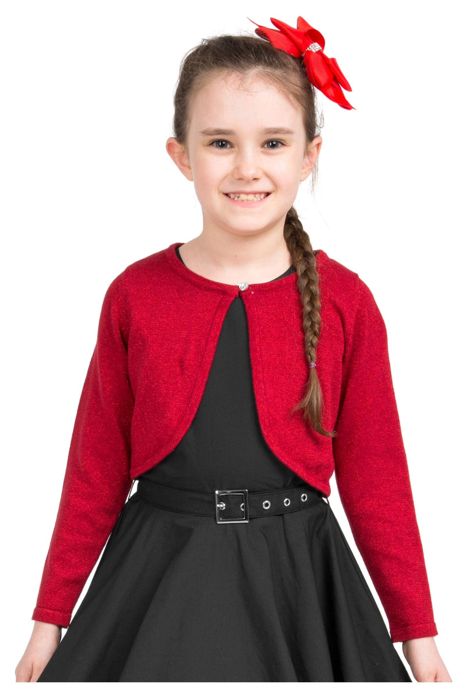 BlackButterfly Niñas Manga Larga Brillante Bolero Cárdigan