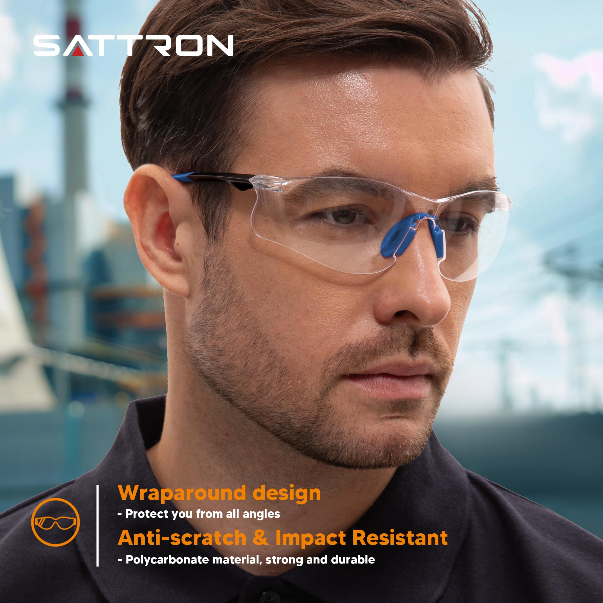 Gafas de seguridad con protección UV ANSI Z87.1, resistentes a los arañazos y a los impactos