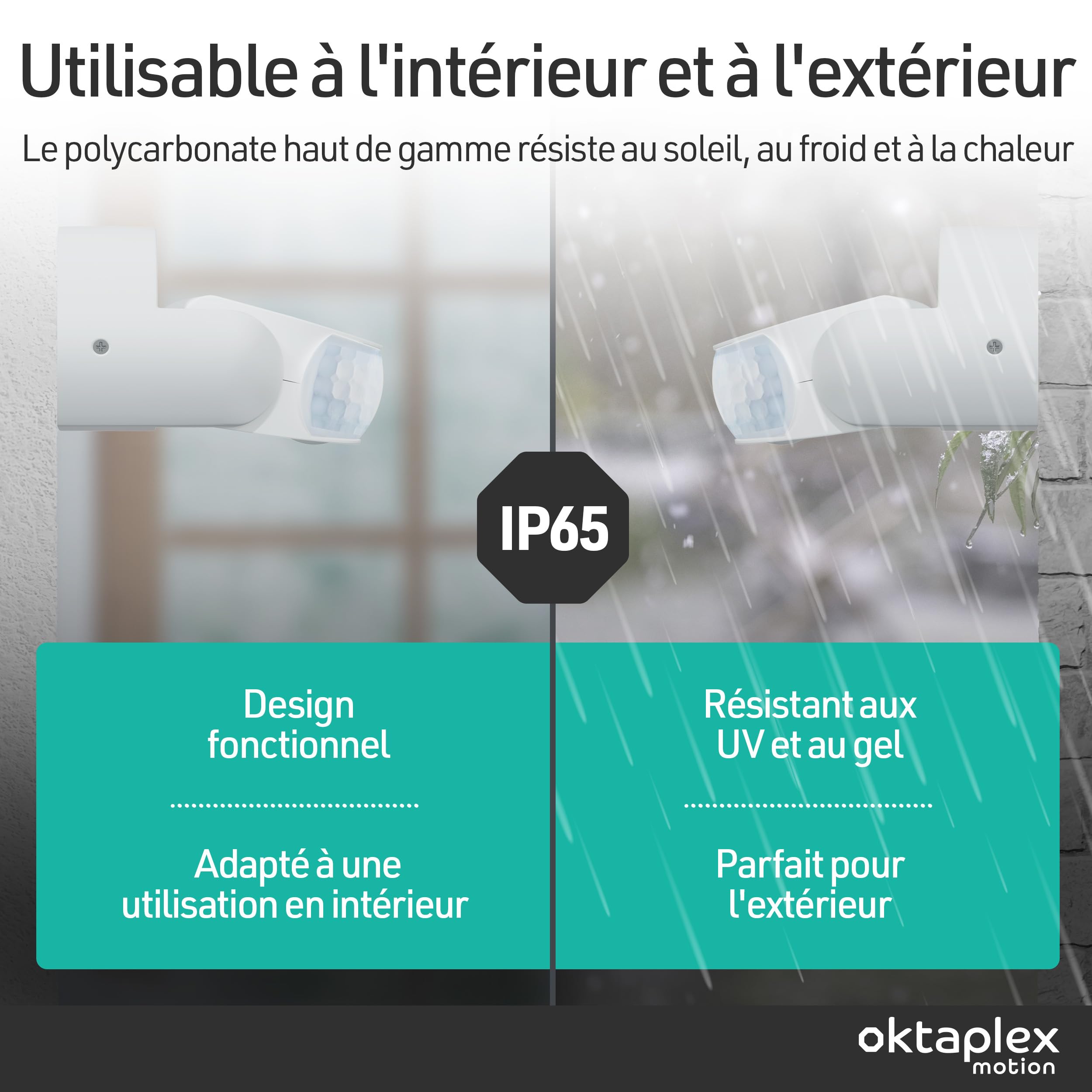 Oktaplex Lot de 2 Bea détecteur de Mouvement extérieur avec Support d’Angle