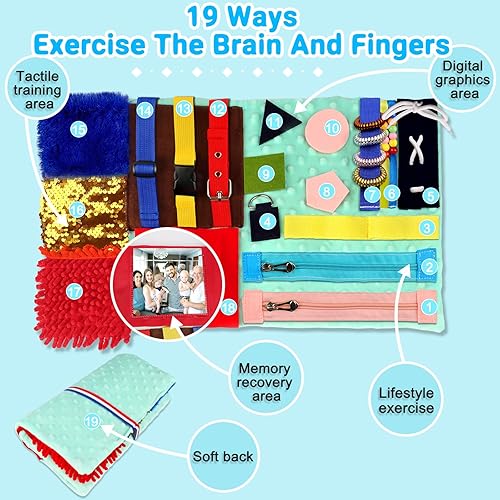 Miniatura 2 de Manta sensorial para adultos con demencia, Alzheimer, demencia, manta sensorial para actividades para personas mayores, productos de cuidado de